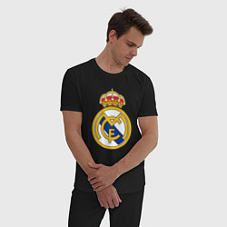 Пижама хлопковая мужская Real madrid fc sport, цвет: черный — фото 2