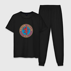 Пижама хлопковая мужская Астон Вилла клуб, цвет: черный