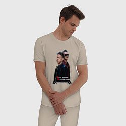 Пижама хлопковая мужская Depeche Mode - Dave and Martin Memento Mori, цвет: миндальный — фото 2