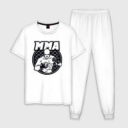 Пижама хлопковая мужская Warrior MMA, цвет: белый