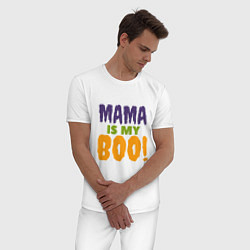 Пижама хлопковая мужская Люблю свою маму, цвет: белый — фото 2