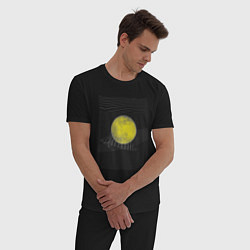 Пижама хлопковая мужская Луна абстракция, цвет: черный — фото 2