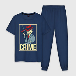 Пижама хлопковая мужская Vault crime, цвет: тёмно-синий
