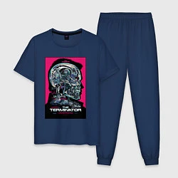 Пижама хлопковая мужская Terminator 1, цвет: тёмно-синий