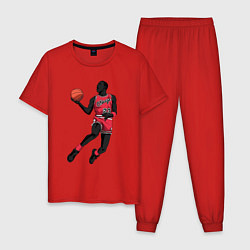 Пижама хлопковая мужская Retro Jordan, цвет: красный