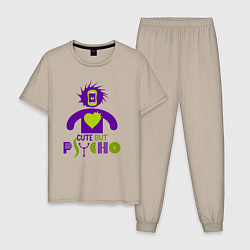 Мужская пижама Cute but psycho inscription