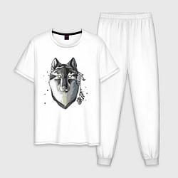 Пижама хлопковая мужская Ghost Wolf, цвет: белый