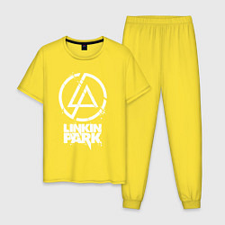 Пижама хлопковая мужская Linkin Park - white, цвет: желтый