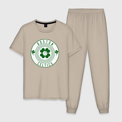 Пижама хлопковая мужская Team Celtics, цвет: миндальный