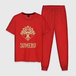 Пижама хлопковая мужская Сумеру из Геншин Импакт, цвет: красный