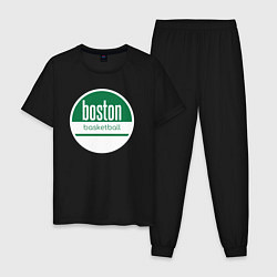 Пижама хлопковая мужская Boston basket, цвет: черный