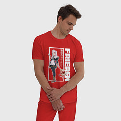 Пижама хлопковая мужская Фрирен из аниме - горничная, цвет: красный — фото 2
