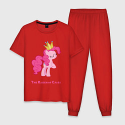 Пижама хлопковая мужская Королева тортиков Пинки Пай, цвет: красный