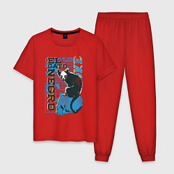 Пижама хлопковая мужская Tl gato negro, цвет: красный