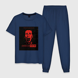 Пижама хлопковая мужская American psycho постер, цвет: тёмно-синий