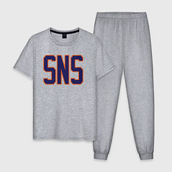 Пижама хлопковая мужская Sns basketball, цвет: меланж