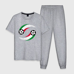 Пижама хлопковая мужская Итальянские мячи, цвет: меланж