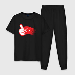 Пижама хлопковая мужская Турецкий лайк, цвет: черный