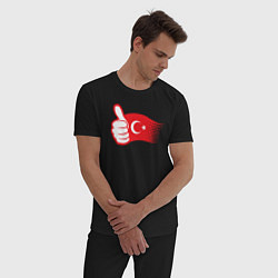 Пижама хлопковая мужская Турецкий лайк, цвет: черный — фото 2