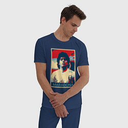 Пижама хлопковая мужская Мистер Марадона, цвет: тёмно-синий — фото 2