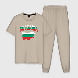 Пижама хлопковая мужская Болгария, цвет: миндальный