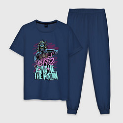 Пижама хлопковая мужская Bring Me the Horizon - Zombie, цвет: тёмно-синий