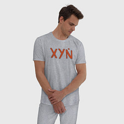 Пижама хлопковая мужская XYN, цвет: меланж — фото 2