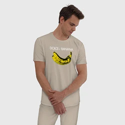 Пижама хлопковая мужская Dolce Banana, цвет: миндальный — фото 2