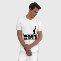 Пижама хлопковая мужская Armin van buuren, цвет: белый — фото 2