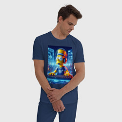 Пижама хлопковая мужская Cool Bart Simpson - esport, цвет: тёмно-синий — фото 2