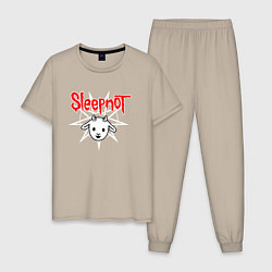 Пижама хлопковая мужская Sleepnot, цвет: миндальный