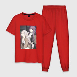 Пижама хлопковая мужская Милашки Фрирен и Ферн, цвет: красный