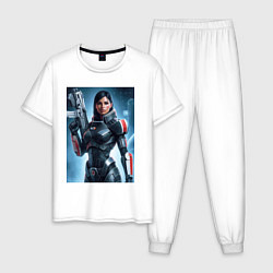 Пижама хлопковая мужская Mass Effect -N7 armor, цвет: белый