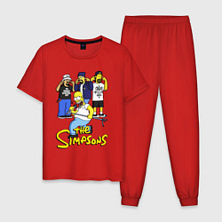 Пижама хлопковая мужская Simpsons - Cypress hill, цвет: красный