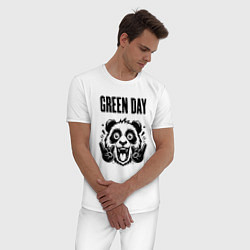 Пижама хлопковая мужская Green Day - rock panda, цвет: белый — фото 2