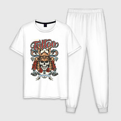 Пижама хлопковая мужская Tokio tattoo, цвет: белый