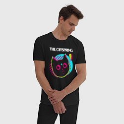 Пижама хлопковая мужская The Offspring rock star cat, цвет: черный — фото 2