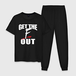 Пижама хлопковая мужская Wwe Get the F Out, цвет: черный