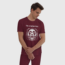 Пижама хлопковая мужская The Cranberries rock panda, цвет: меланж-бордовый — фото 2