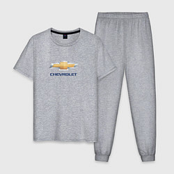 Пижама хлопковая мужская Chevrolet авто бренд, цвет: меланж