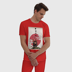 Пижама хлопковая мужская Тони Тони Чоппер самурай, цвет: красный — фото 2