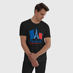Пижама хлопковая мужская France, цвет: черный — фото 2