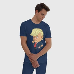 Пижама хлопковая мужская Мистер Трамп, цвет: тёмно-синий — фото 2