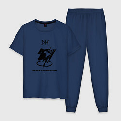 Пижама хлопковая мужская Depeche Mode - black celebration box, цвет: тёмно-синий