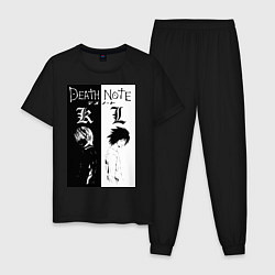 Пижама хлопковая мужская Тетрадь смерти Лайт Ягами, цвет: черный