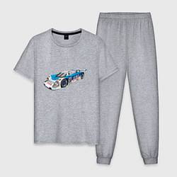 Пижама хлопковая мужская Toyota Toms Le mans, цвет: меланж
