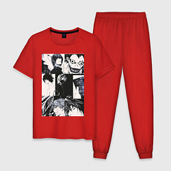 Пижама хлопковая мужская Тетрадь смерти Рюк, цвет: красный