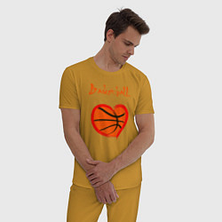 Пижама хлопковая мужская Basket love, цвет: горчичный — фото 2