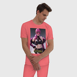 Пижама хлопковая мужская Akali Kda League Of Legends, цвет: коралловый — фото 2