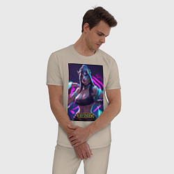 Пижама хлопковая мужская League of Legends Akali Kda, цвет: миндальный — фото 2